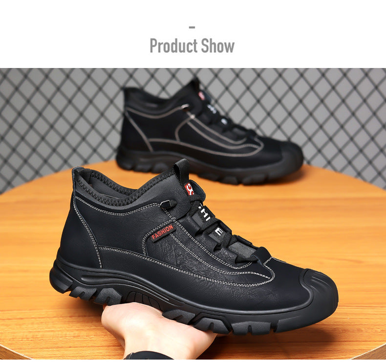 2023 autumn and winter new men's shoes fashion outdoor casual shoes hiking shoes simple trend work shoes a generation of hair
