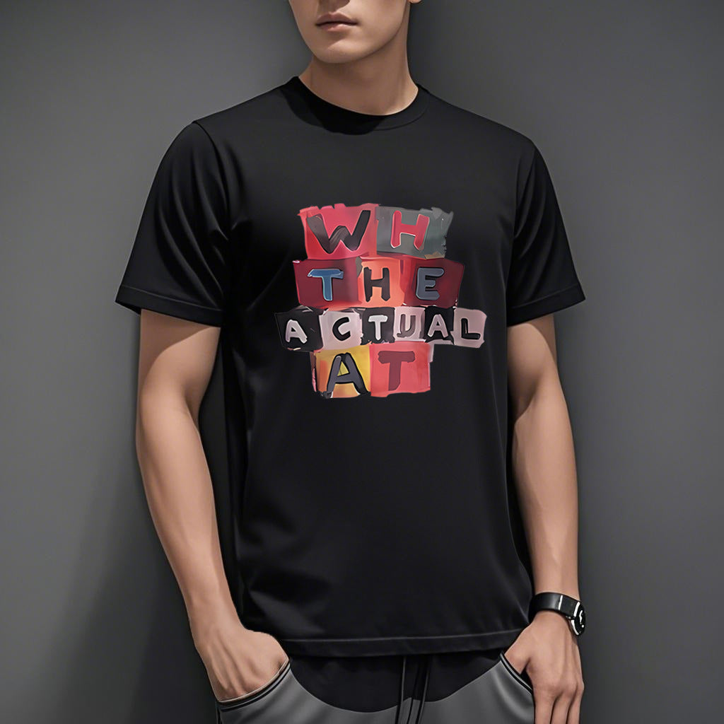 Summer Ice Silk Thin Round Neck Short-Sleeved T-Shirt for Men 2026 New Printed Pullover T-Shirt Trendy Slim Fit Men's Clothing