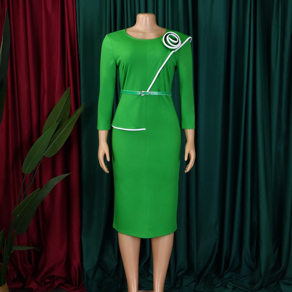 D551 Foreign Trade Women's Wear 2024 Spring New Fashion Elegant OL Tongle Pencil Skirt Hip African dress