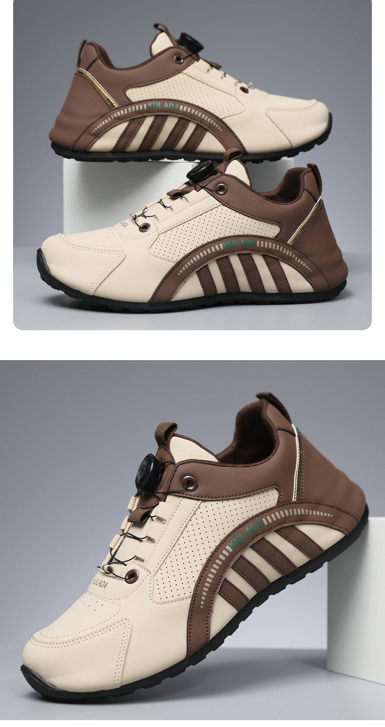 Men's Shoes High-End 2025 New Shoes Men's Breathable Men's Running Shoes Versatile Rotating Button Sports Shoes Men's