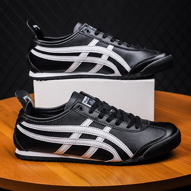 Couple's New Spring First-Layer Cowhide Forrest Gump Shoes, Fashionable and Breathable Sports and Leisure Sneakers, Comfortable White Shoes