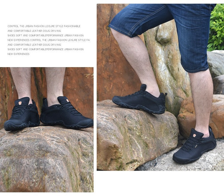 2024 spring, summer and autumn outdoor hiking shoes men's and women's hidden height waterproof mesh breathable sports non-slip hiking shoes