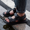 Men’s Cowhide Open-Toe Velcro Sandals