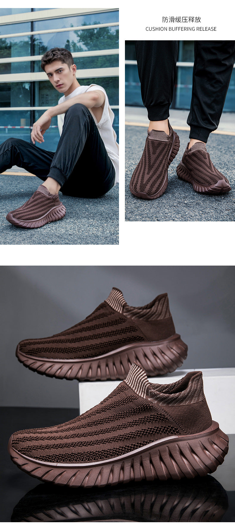 Cross-Border New Couple's Slip-On Summer New Fly-Knit Breathable Running Shoes Girls' Shoes Knitted Women's Shoes