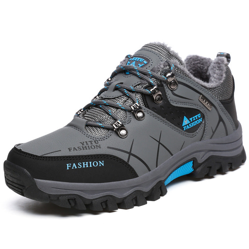 2024 cross-border all-match new high-top hiking shoes cross-country hiking cotton men's outdoor shoes extra large size sneaker