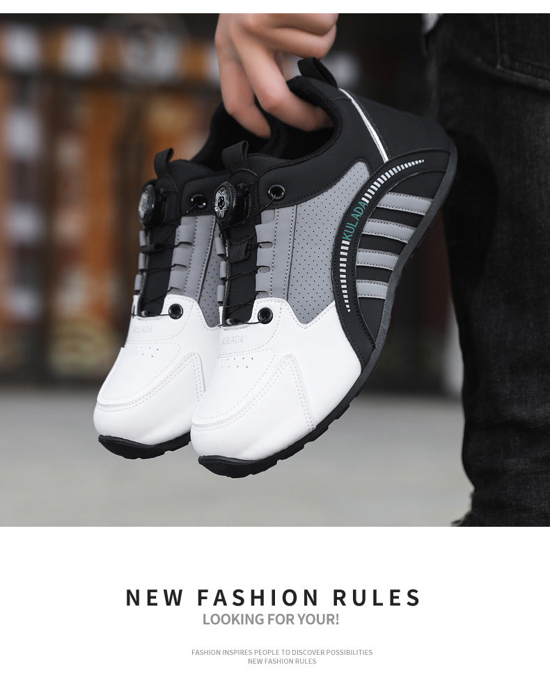 Men's Shoes High-End 2025 New Shoes Men's Breathable Men's Running Shoes Versatile Rotating Button Sports Shoes Men's