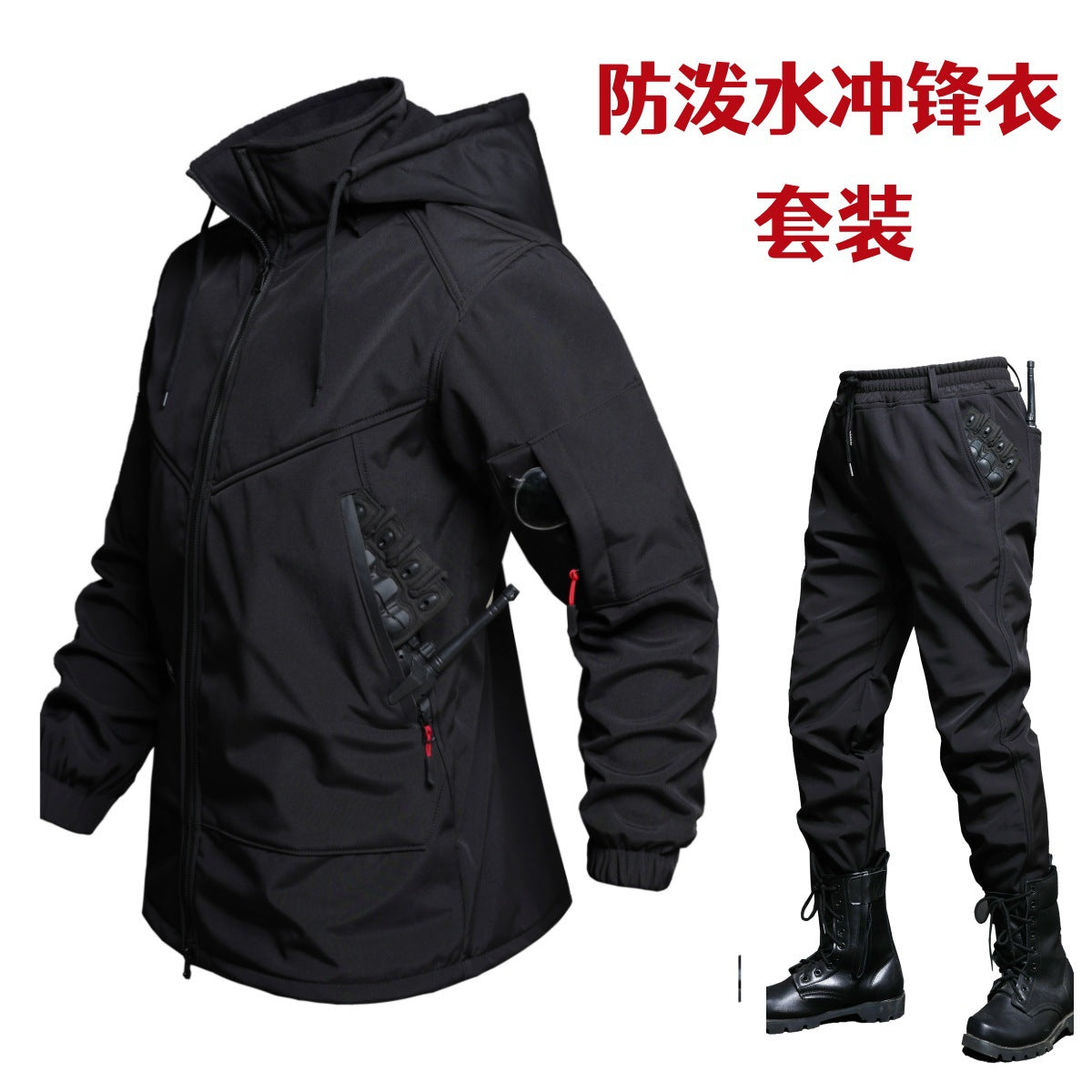 Autumn and Winter fleece-lined Charge Clothes Coat Work Clothes Waterproof suit Men's Cold-proof Warm Upper and Lower Clothes Work Clothes