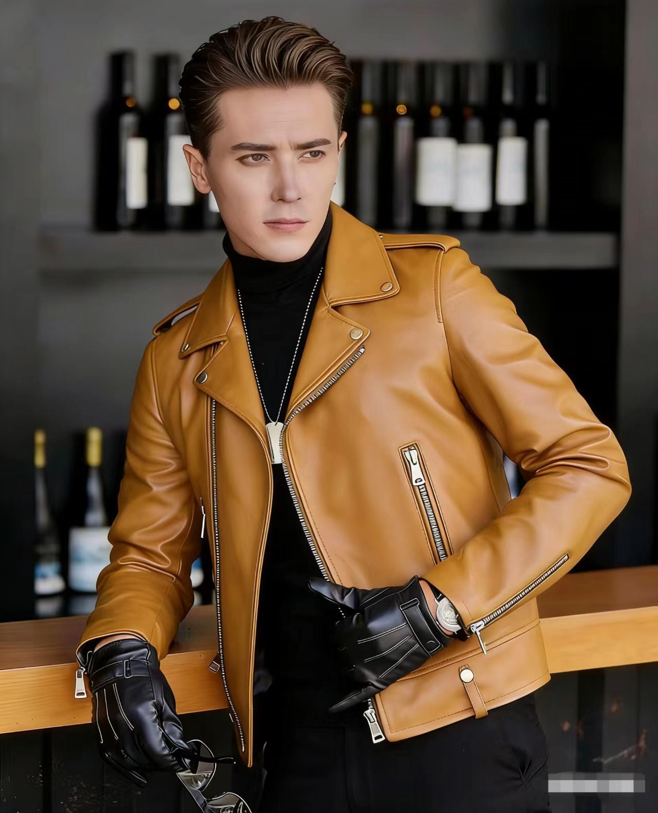 Leather-Jackets Men-Clothing