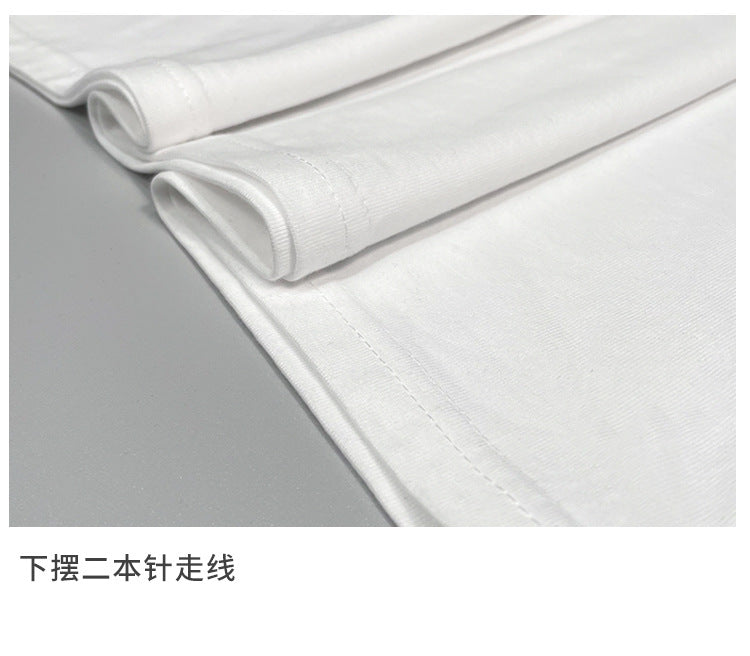 230g Fall/Winter Men's High Collar Cotton Long Sleeve T-Shirt White Inner Lap Collar Men's plus size T-Shirt Base Shirt Top