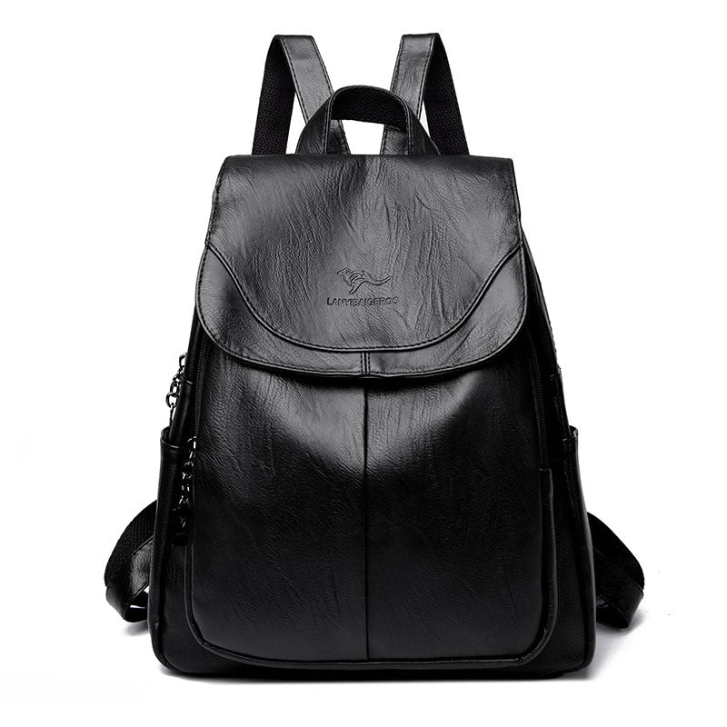 Cross-Border Hot-Selling Backpack for Women Cross-Border European and American Popular Solid Color Backpack High-End Commuter Women's Backpack for Women