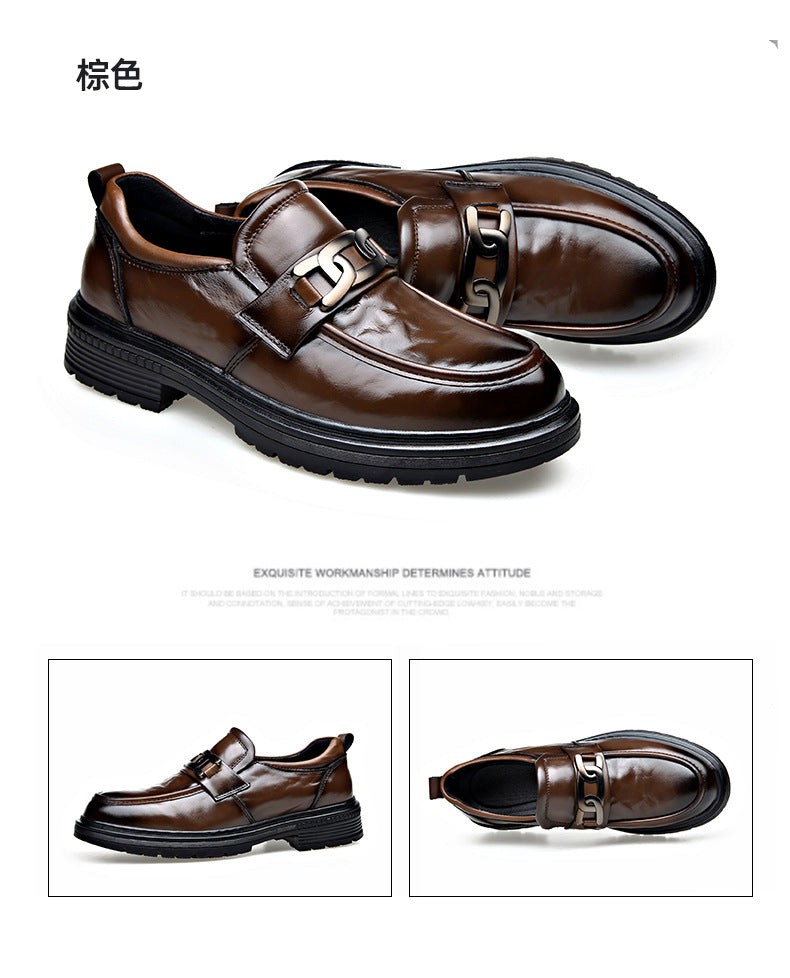 The first layer of cowhide new formal low-top leather shoes men's autumn leather shoes breathable new business casual men's shoes tide