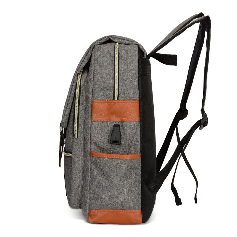 Foreign trade new schoolbag men's personality retro outdoor canvas travel backpack women's fashion backpack a generation of hair