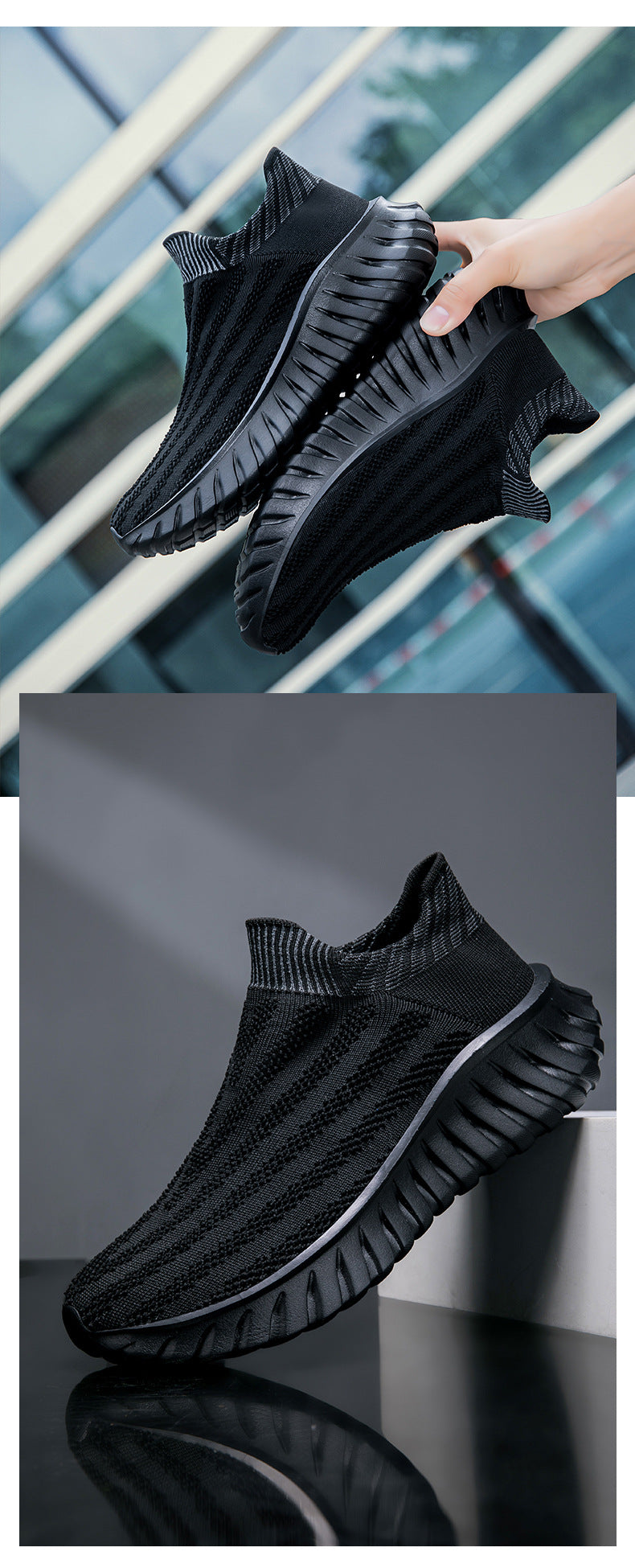 Cross-Border New Couple's Slip-On Summer New Fly-Knit Breathable Running Shoes Girls' Shoes Knitted Women's Shoes