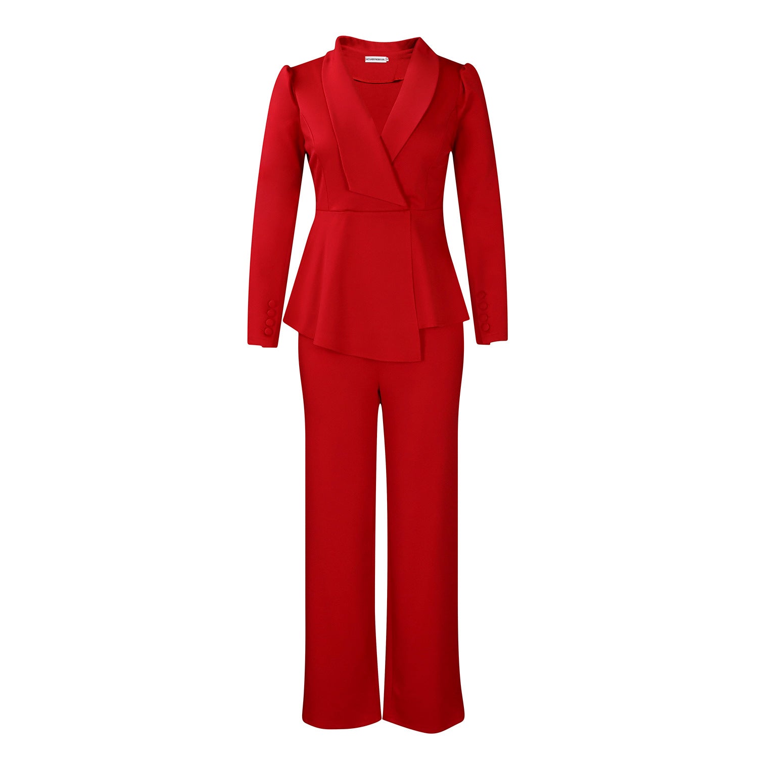 D549 European and American Clothing Winter New Fashion Elegant Elegant Ol Ruffle Top Wide Leg Pants Fashionable African Suit