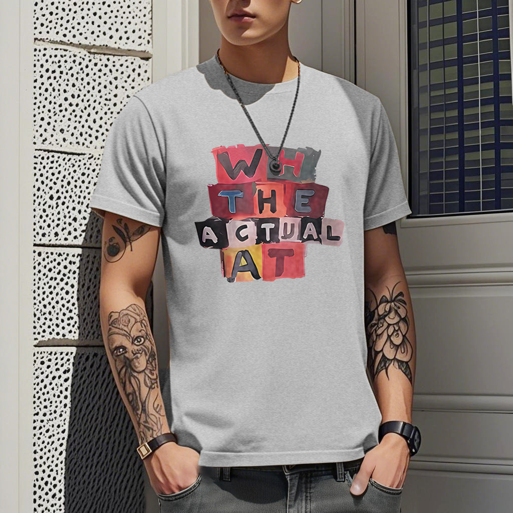 Summer Ice Silk Thin Round Neck Short-Sleeved T-Shirt for Men 2026 New Printed Pullover T-Shirt Trendy Slim Fit Men's Clothing